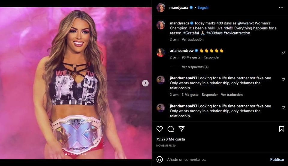 WWE despide a luchadora Mandy Rose.