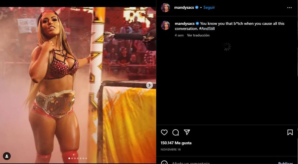 Mandy Rose afirma que seguirá con su contenido.