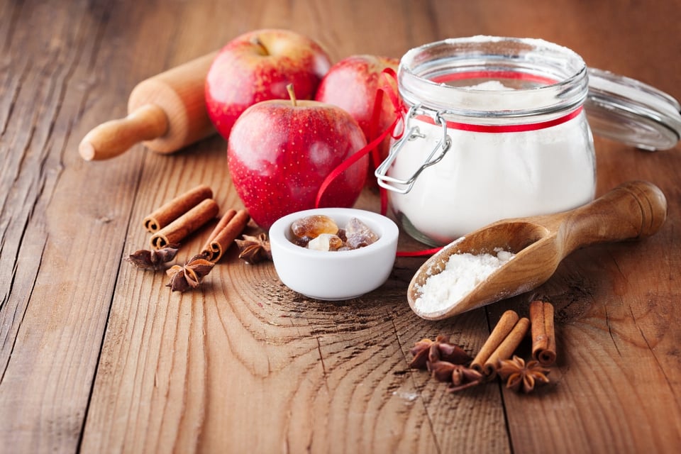 manzanas, canela, harina, rodillo, Sabor