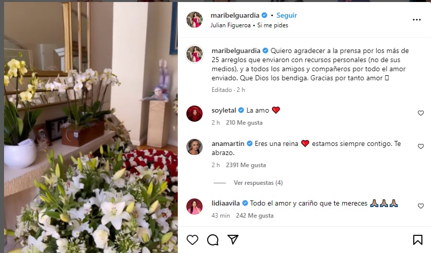 Maribel Guardia shows Julián's urn and how his house was left after the funeral