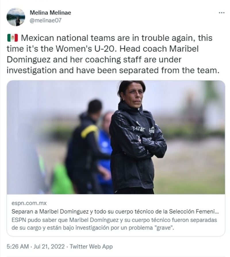 Maribel Domínguez selección femenil: Niegan acoso