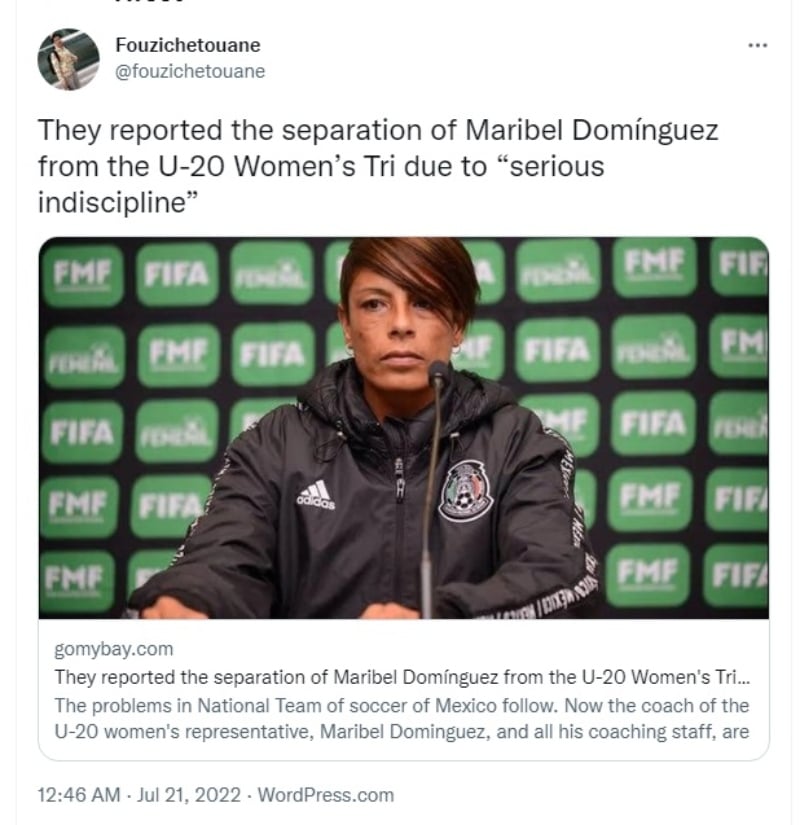 Maribel Domínguez queda fuera de la selección femenil
