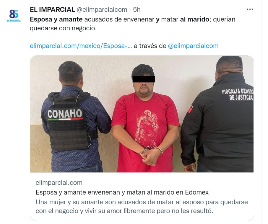 Esposa amante envenenan marido