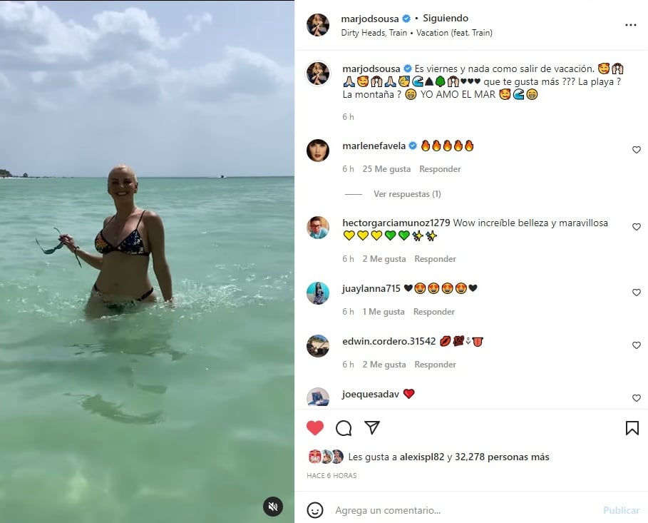 Marjorie de Sousa traje de baño: "Es viernes y nada como salir de vacación