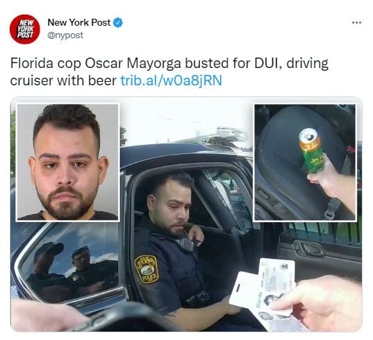 Atrapan al oficial Oscar Mayorga conduciendo ebrio su patrulla