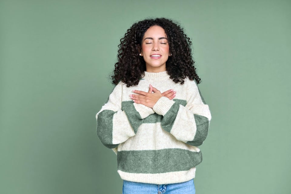 Woman expressing love