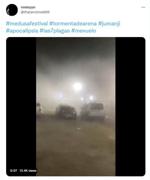 Tormenta de arena desató el caos en el Festival Medusa
