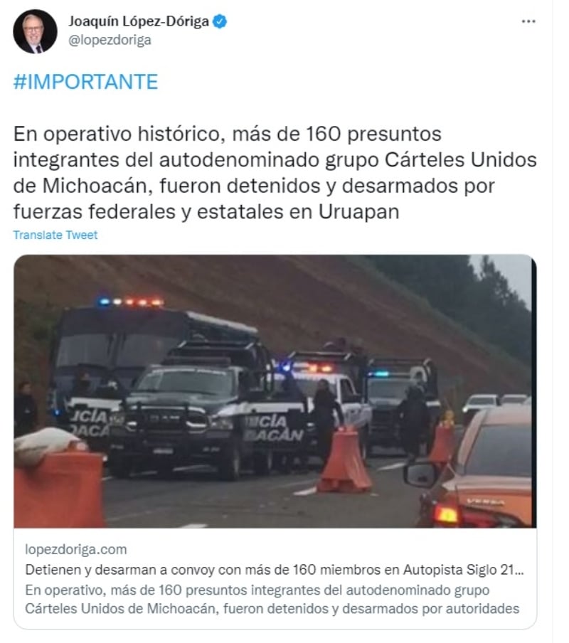 Detienen a 160 miembros de Cárteles Unidos