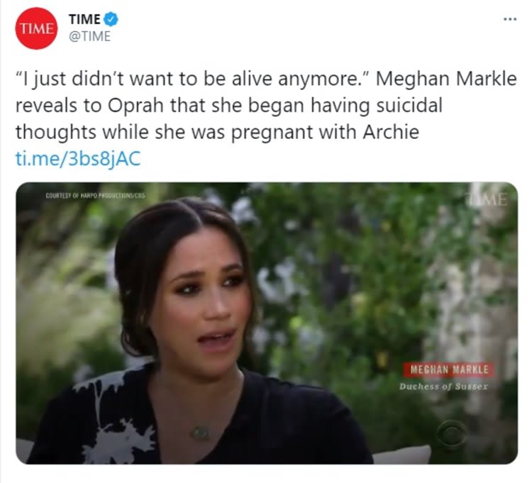 Meghan Markle accuses royal family of racism and says Prince Harry thought about committing suicide