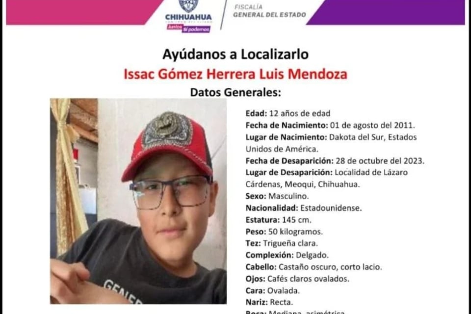 Biological parents, legal custody, Disappearance report, Chihuahua Prosecutor's Office