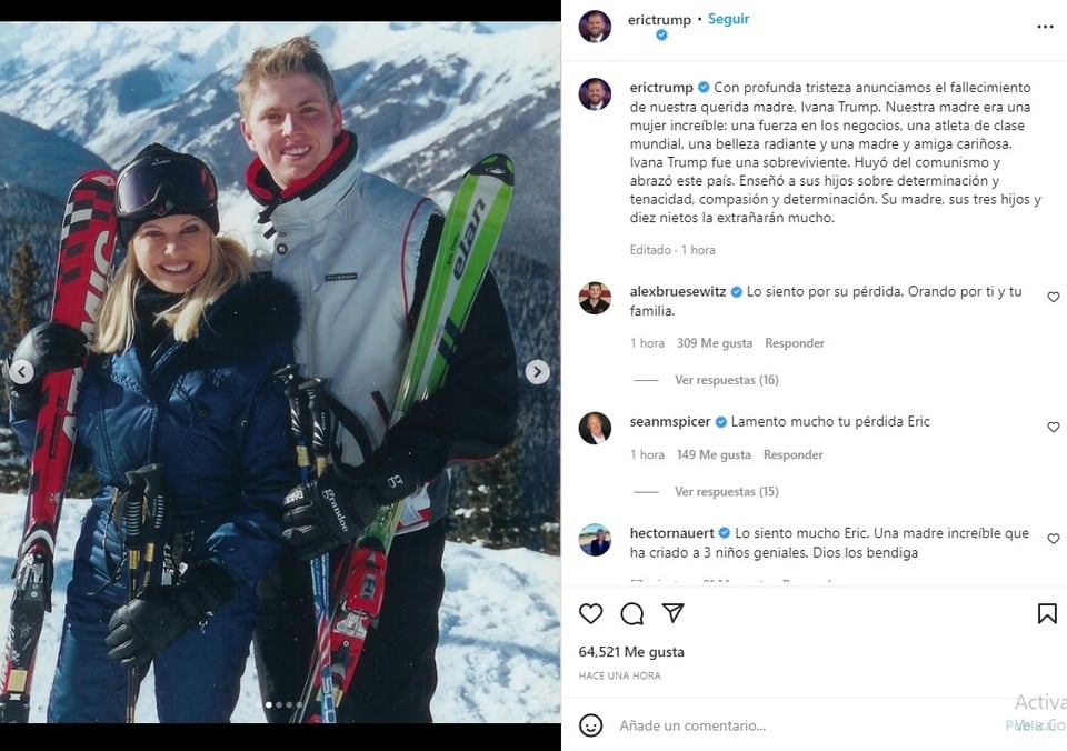 Mensaje Donald Trump hijo: Comunicado de Eric Trump