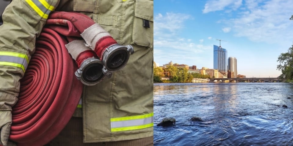 Bomberos de Grand Rapids recuperan el cuerpo de un nadador del Grand River en Michigan