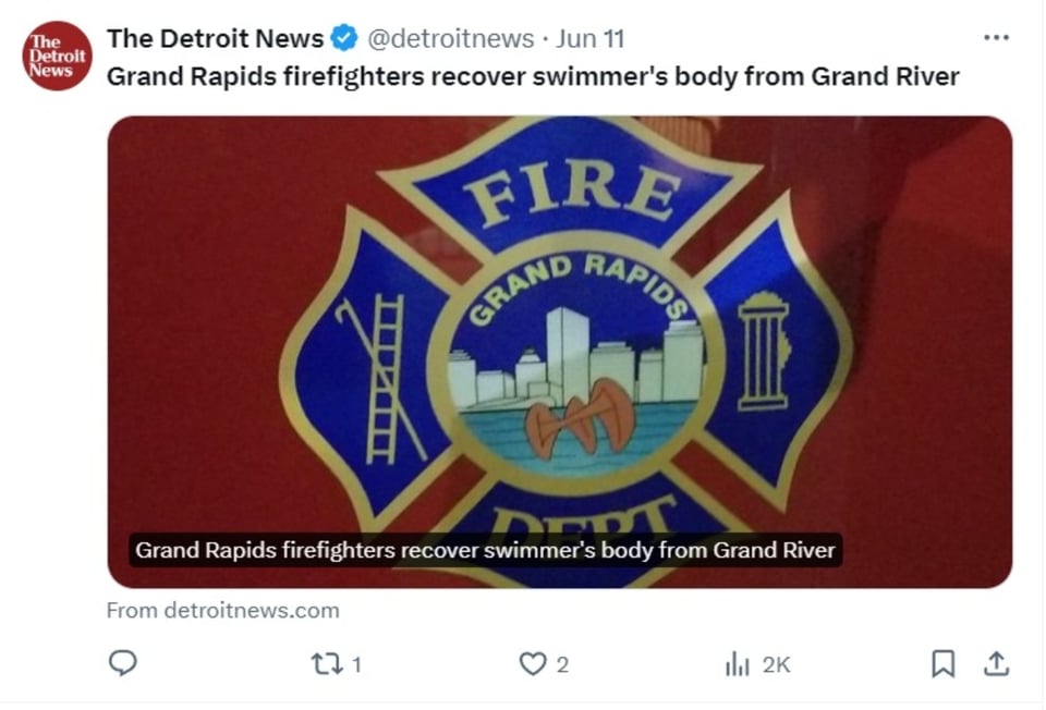 Grand River Michigan, asfixia, ahogamiento, testigo, MundoNOW