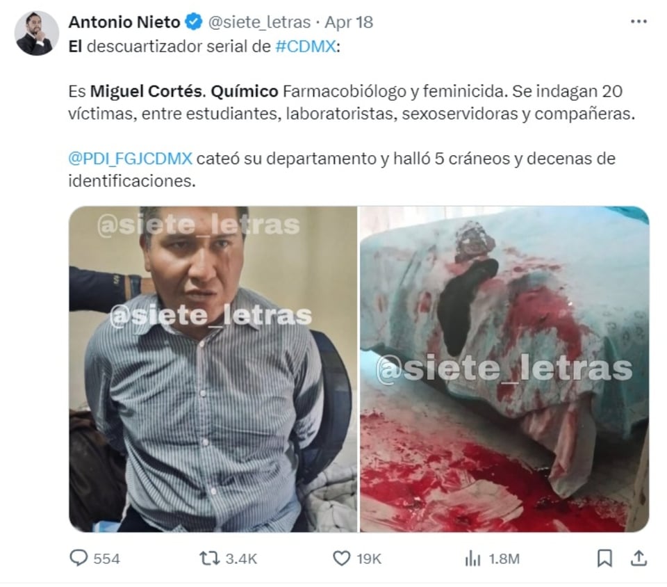 serial killer, Iztacalco, sexual abuse, Femicide in CDMX, MundoNOW, Miguel Cortés Miranda