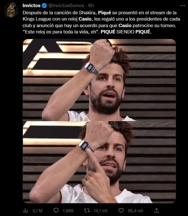 Piqué se "burla" de Shakira en pleno en vivo
