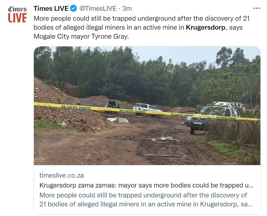 Muertos mina Sudáfrica