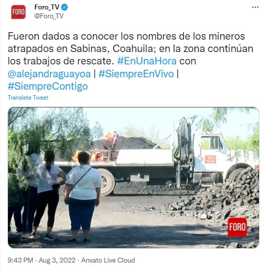 mineros atrapados derrumbe mina México
