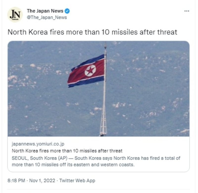 Corea del Norte lanza 10 misiles