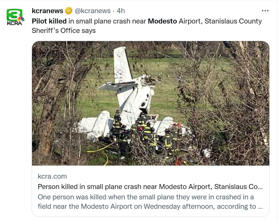Muere piloto avioneta Modesto