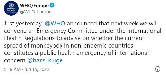 Confirm more than 70 cases of monkeypox in the US and call the Emergency Committee