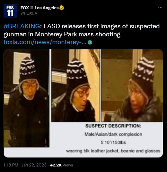 Tiroteo en sala de baile de Monterey Park deja 10 muertos