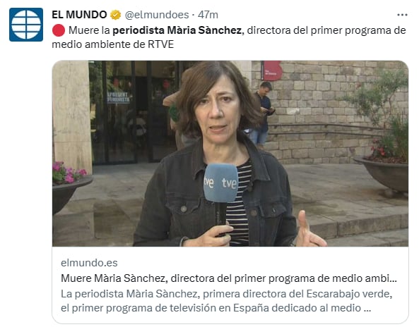 Muere periodista María Sánchez