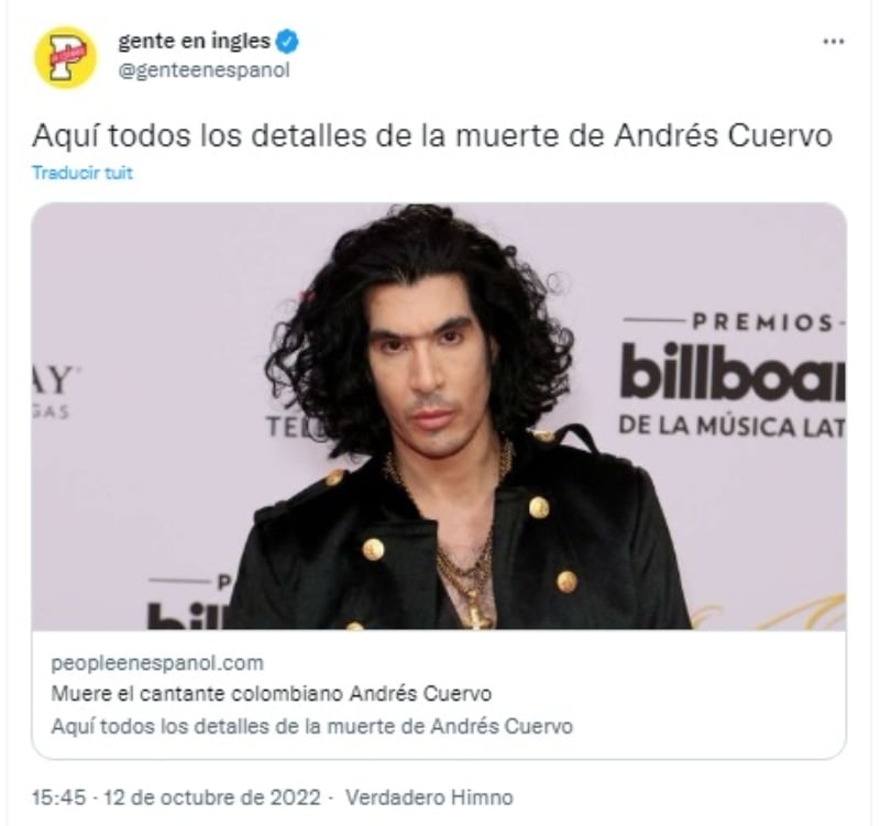 Muere cantante Andrés Cuervo: Dan a conocer la causas de su fallecimiento