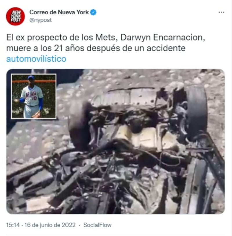 Muere el beisbolista Darwyn Encarnación