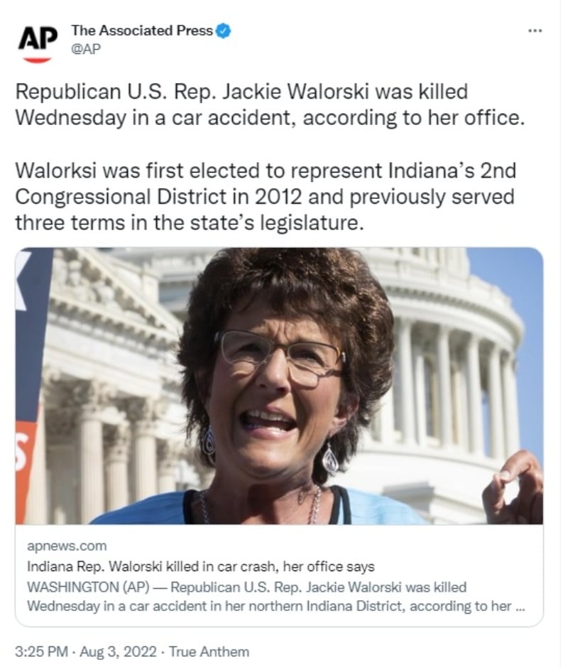 Muere la congresista republicana Jackie Walorski