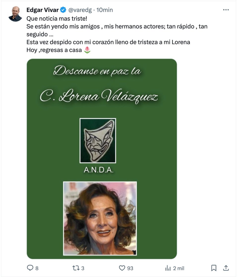 Edgar Vivar, condolencias, celebridades, entretenimiento, MundoNOW