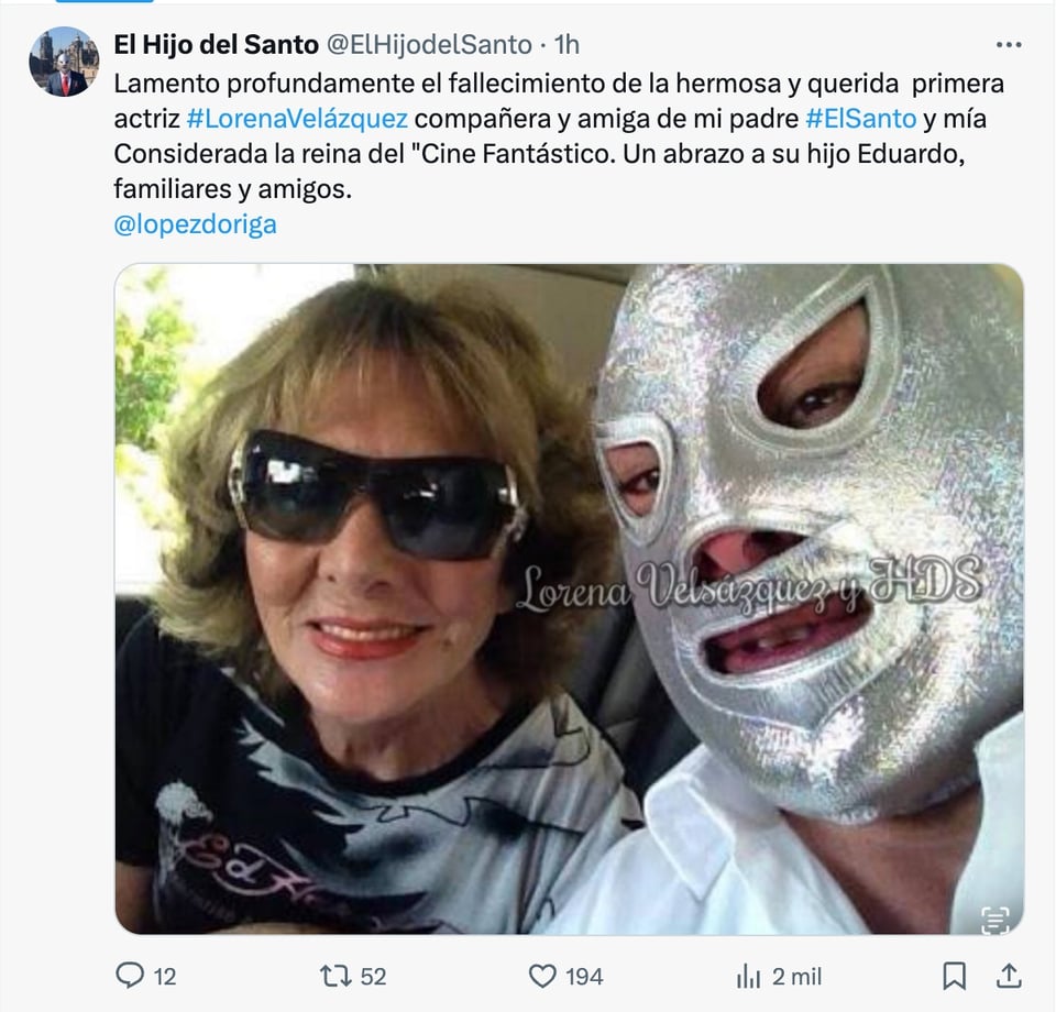 Lorena Velázquez Hijo del Santo, Hijo del Santo, Lorena Velázquez, El Santo, MundoNOW