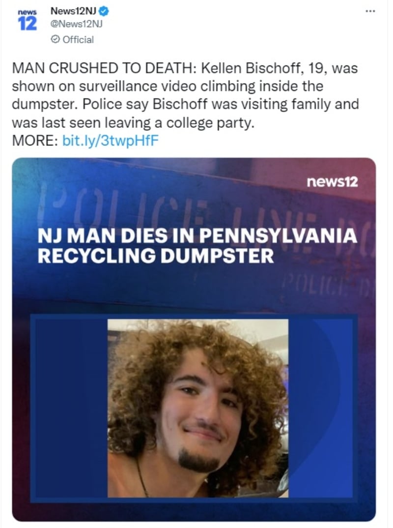 Musician crushed by garbage truck dies