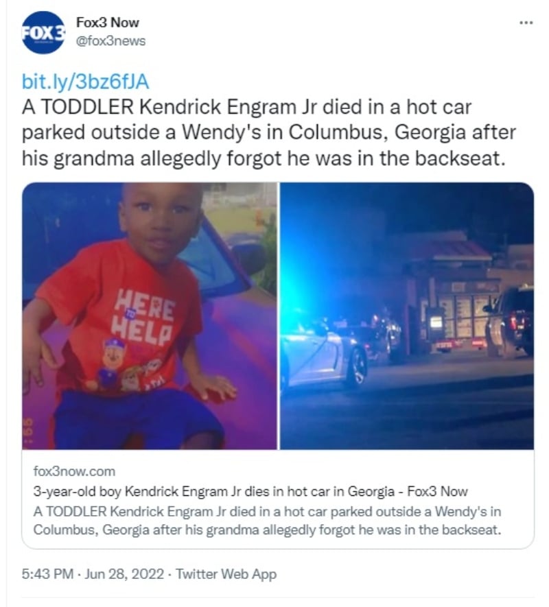 Niño muere estacionamiento Wendy's: Lo dejan encerrado en su auto