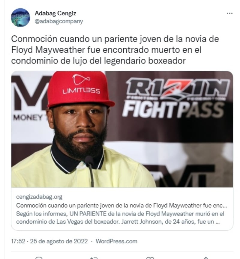 Muere pariente de Floyd Mayweather