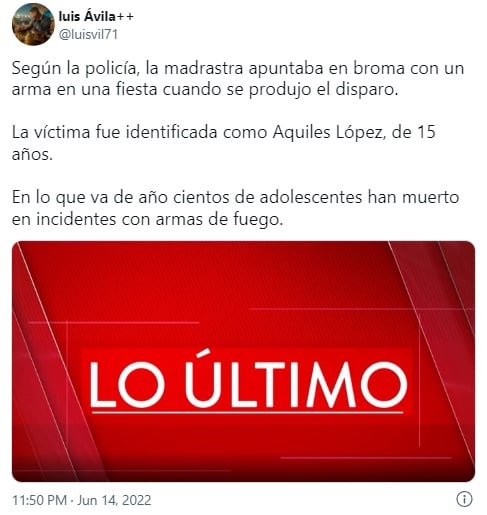 Muere joven promesa del deporte tras recibir disparo de su madrastra