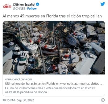 muertos Florida huracán Ian emergencia Carolina del Norte
