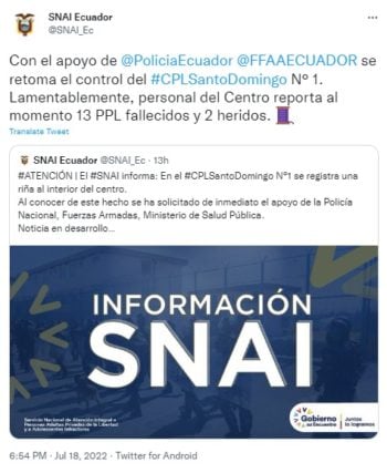 muertos heridos riña en cárcel de Ecuador