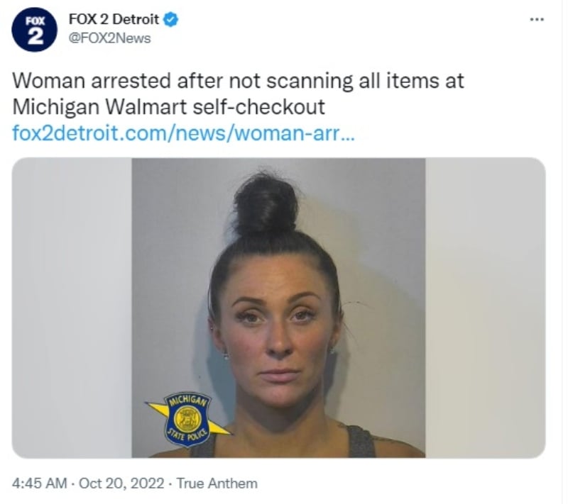 Mujer arrestada robar Walmart: Había robado más de $1,000 en mercancía