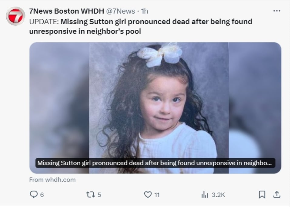 niña desaparecida Massachusetts, policía, autismo, piscina, MundoNOW