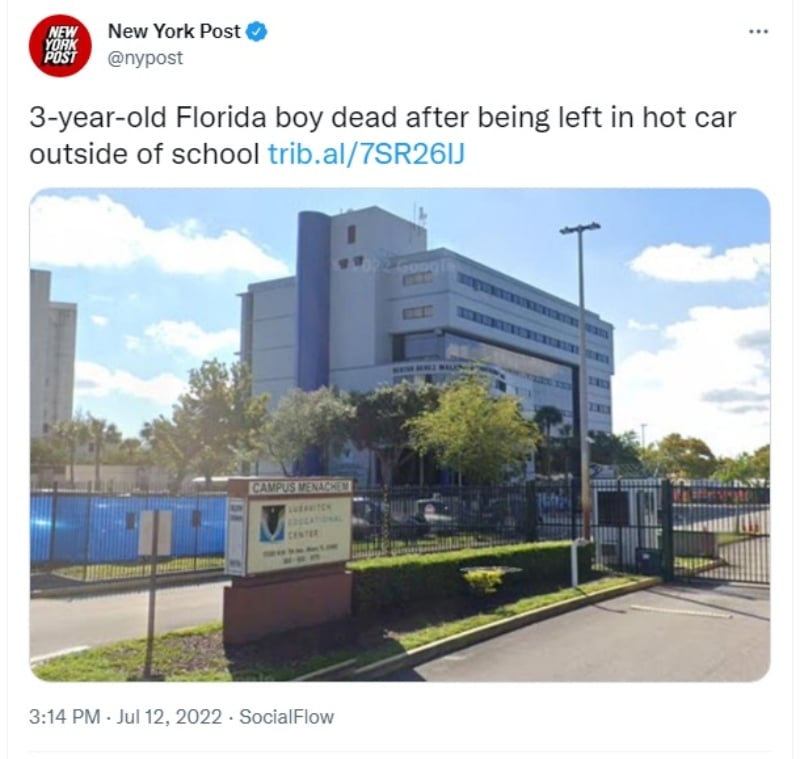 Niño muere auto Florida: Había temperaturas de hasta 90 grados
