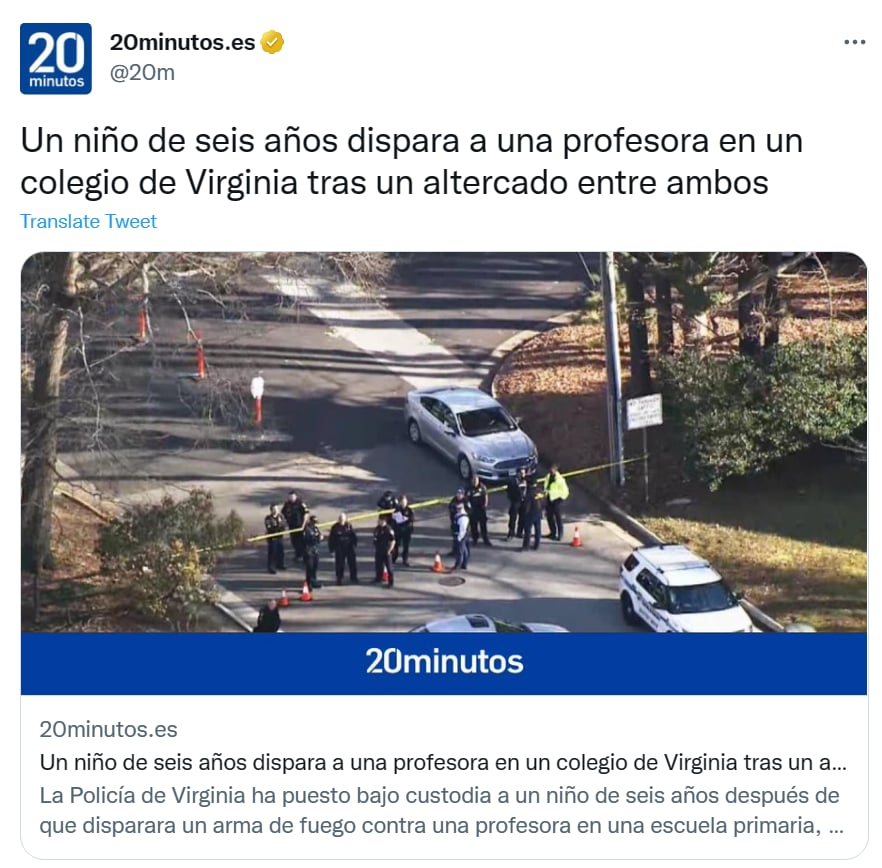 Niño dispara profesora Virginia