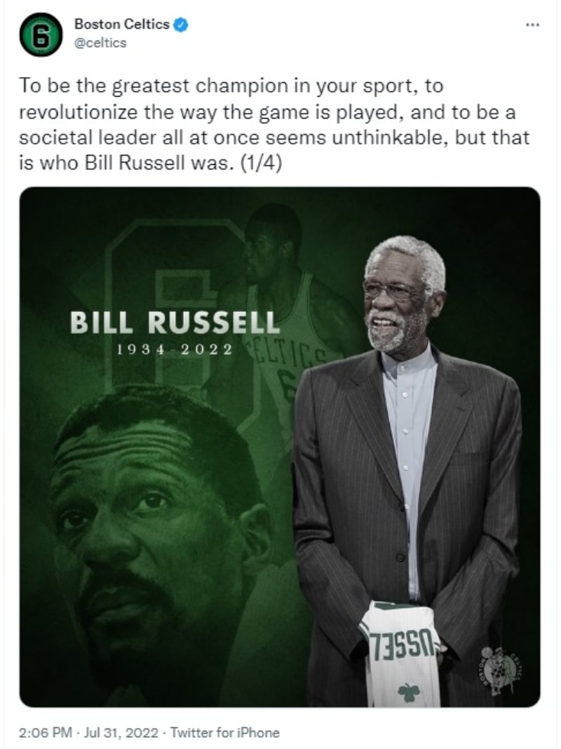 "Descansa en paz Bill Russell"