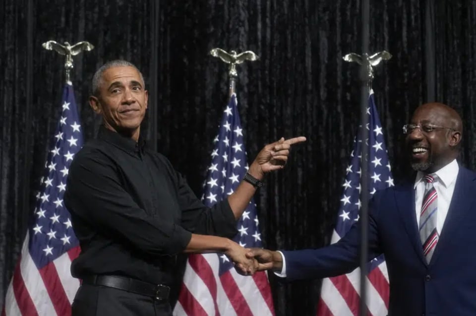 Obama insta a demócratas de Georgia a impulsar la votación para Warnock (FOTOS)