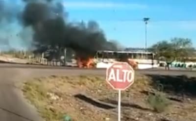 Hitmen set fire to 2 trucks in the area that Caro Quintero and Los Chapitos are fighting