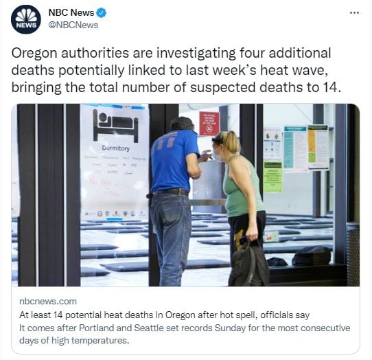 Investigate 14 possible deaths from heat wave