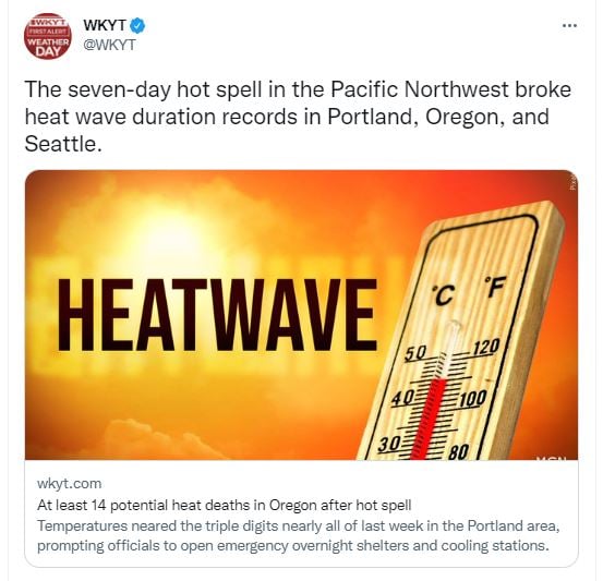 Record figures for high temperatures are recorded