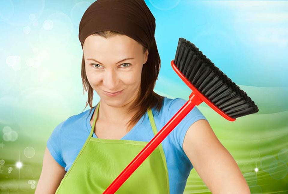 woman cleaning, mop