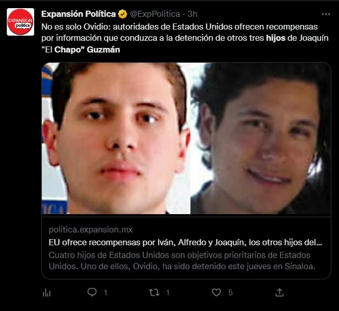 Hijos del Chapo entre los más buscados de todo el mundo