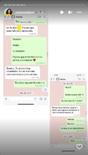 muestra conversaciones de WhatsApp que mantuvo con su ex