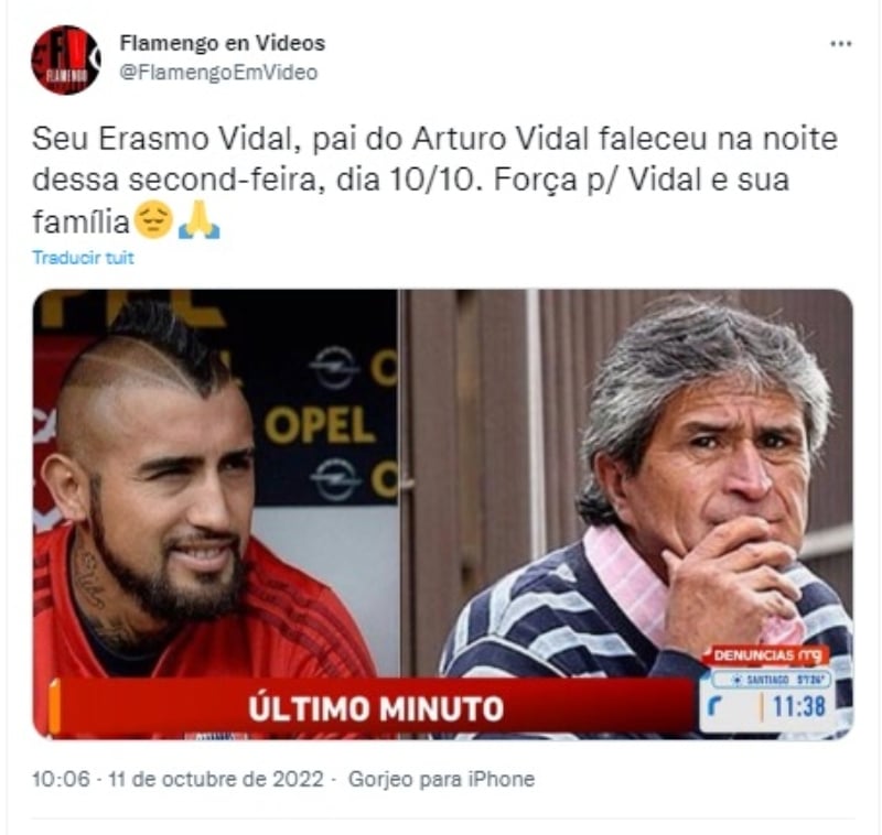 Arturo Vidal de luto: Encuentran muerto a su padre